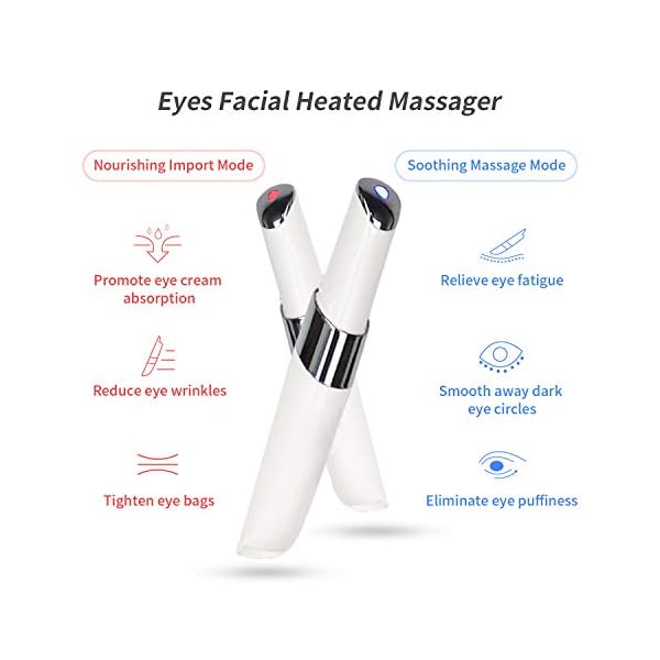 JIANNZT-Eye-Massager-Wand-Sonic-Vibration-Electric-Eye-Massage-with-Heat-for-Dark-Circles-Puffiness-and-Eye-Fatigue-USB-Rechargeable-Eye-Roller-Skin-Care-Beauty-Tool-White JIANNZT Eye Massager Wand, Sonic Vibration Electric Eye Massage with Heat for Dark Circles, Puffiness and Eye Fatigue…