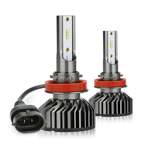 H11 LED Headlight Bulbs Headlamp Bulbs 10000LM 76W 6000K High Beam Low Beam H8 H9 All-in-One Fog Lights General Purpose ZES Chips Xenon Lamp Conversion Kit with Fan IP68 White 2 Year Warranty 2 Pack