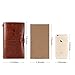 Leather Journal, Vintage Refillable Travelers Notebook with Line Paper+ 1 PVC Zipper Pocket +18 Card Holder for Women 4.7 X 7.9in (Brown)