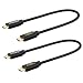 CableCreation 2-Pack Micro USB Male to Male OTG Cable Compatible with DJI Spark and Mavic, PS4, Android Phone and Tablet, DAC and More,8 inch / 20CM, Black