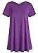 Esenchel Women's Tunic Top Casual T Shirt for Leggings 3X Purple