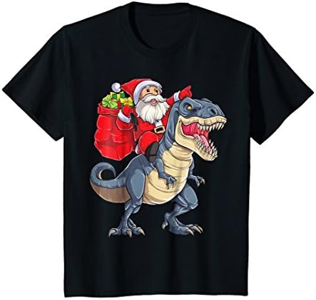 Dinosaur Christmas Shirt Boys Santa T rex Kids Xmas Gifts