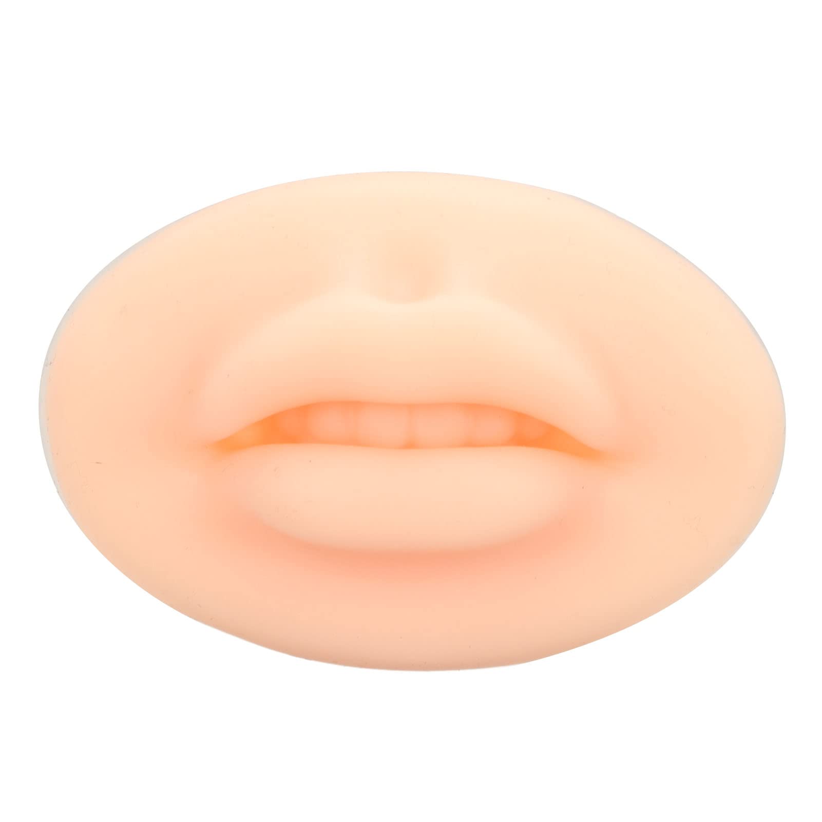 10PCS Silicone Fake Lips Skin Tattoo Soft Practice Lips Open Mouth Silicone 3D Fake Lips Permanent Makeup Training Practice Skin Lip Mold for Tattoo Artists Training Skin Cosmetic (Light Skin Colour)