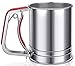 YongLy Stainless Steel Flour Sifter with Silicone Handle Fine Mesh Strainer for kitchen Baking, 3 Cup, Red