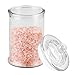 mDesign Bathroom Vanity Storage Organizer Apothecary Canister Jar for Cotton Balls, Swabs, Makeup Sponges, Bath Salts, Hair Ties, Jewelry - 3 Pack - Clear