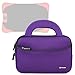 Evecase UltraPortable Handle Carrying Neoprene Sleeve Case Bag Compatible with Fuhu Nabi Jr. / nabi Jr. S - Kids Tablet / nabi Jr. nick Jr. Edition Tablet 5 inch Android Kids Tablet - Purple