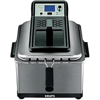 KRUPS KJ502D51Deep Fryer, Electric Deep Fryer, Stainless Steel Triple Basket Fryer, 4.5 Liter, Silver