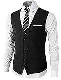 H2H Mens Formal Slim Fit Premium Business Dress Suit 4 Button Vests With Pocket