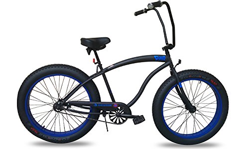 Micargi Slugo Fat Tire Beach Cruiser Bike Matte Black Blue