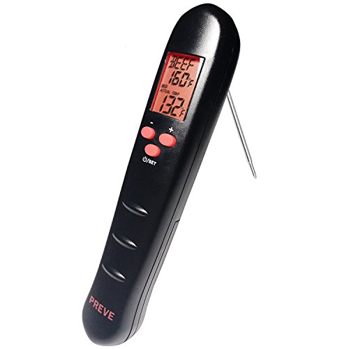 Deluxe Digital Instant Read Meat Thermometer - Waterproof Kitchen Food Cooking Thermometer With Backlight LCD - Best Super Fast Electric Meat Thermometer Probe For BBQ Grilling Smoker Candy Baking ¡