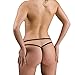 Iooho Women's Crystal Chain G-String Sheer Lace Micro Bikini Thong Sexy Lingerie T-Back Panties, Black, Free Size
