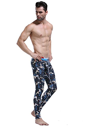 ARCITON Men's Low Rise Leggings Long Johns Thermal Pant Pack of 5 US L/with Tag XL(Waist: 35"- 37") 5 Colors/Pack