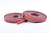 KONMAY 3 Meters 10.0x2.0mm Distressed Brown Soft Flat Real Cowhide Leather Cord/straps