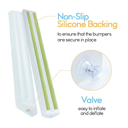 Portable Bed Rail for Toddlers - Inflatable Baby Bumper 2-Pack