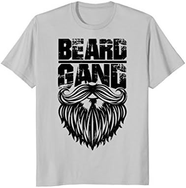 Mens beard gang mustache t-shirt men 2XL Silver