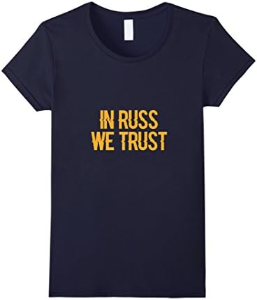 Women's In Russ We Trust T-Shirt Medium Navy