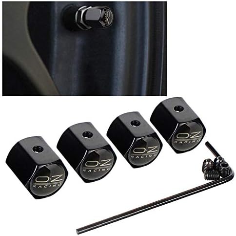 Gaoting 4本タイヤバルブコアキャップユニバーサルozレーシングスタイリングozロゴエンブレムケース盗難防止