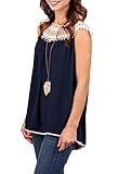 Merryfun Women's Casual Sleeveless Hollow Out Lace Tank Tops Loose Crochet Shirt