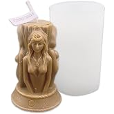 Cestony 3D Three Goddesses Pregnant Woman Old Woman Shape Candle Silicone Molds for DIY Candle Resin Pillar Aromatherapy Candles Wax Soap Flower Specimen Clay Craft Desk Decor Making Tools