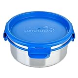 LunchBots Clicks Salad Container (4 Cup) - Stainless Steel Food Container with Leak-Proof Lid - Great for Salad, Leftovers and Healthy Lunches - Eco-Friendly, Dishwasher Safe and BPA-Free