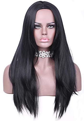 image for aSulis Synthetic Long Full Wig Straight Black Hair Wigs for Black Wome