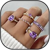 YOOESTORES82 Crystal Stackable Rings Set for Women Trendy Star Moon Knuckle Rings Set Vintag Boho Rhinestone Midi Finger Rings Set