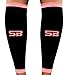SB SOX Compression Calf Sleeves (20-30mmHg) for Men & Women - Perfect Option to Our Compression Socks - For Running, Shin Splint, Medical, Travel, Nursing, Cycling, and Leg Pain (Black/Pink, Small)