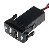 Cllena 2 Port Rapid USB Car Charger for iPhone iPad iPod Cellphone MP3 Camera Charger for Toyota Cars Series