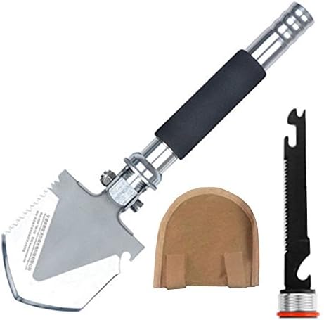 Xerhnan Multi-function Portable Utility Folding Shovel Multitool Spade for Camping Hiking,Gardening With A Carrying Pouch