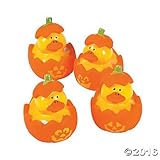 Fun Express Mini Jack O Lantern Pumpkin Rubber Duckies (Set of 12) Halloween Toys