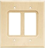 BRAINERD 64655 Wood Square Double Decorator Wall Plate / Switch Plate / Cover, Unfinished Wood