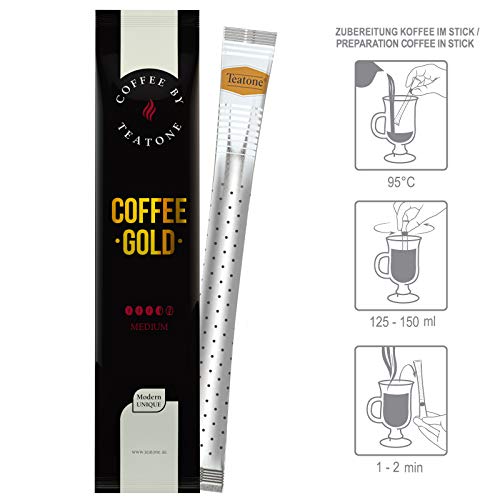 Teatone Coffee Gold im Stick | Instant Kaffee im praktischen Stäbchen | milder Kaffee aus Arabica-Bohnen im Coffee Stick… – Bild 4