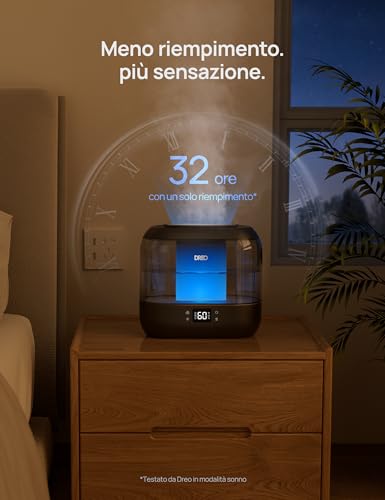 Dreo Smart Humidifier for Bedroom 4L Top Fill with Cold Mist and Oil Diffuser and Night Light, 32 Hours Burn Time, Silent Humidifiers for Home, Office