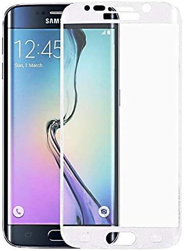 Crazyaccessories Fully Curved Samsung Galaxy S6 Edge Glass Screen Protector Galaxy S6 Edge HD Clear 9H Surface Hardness Tempered Glass[White]