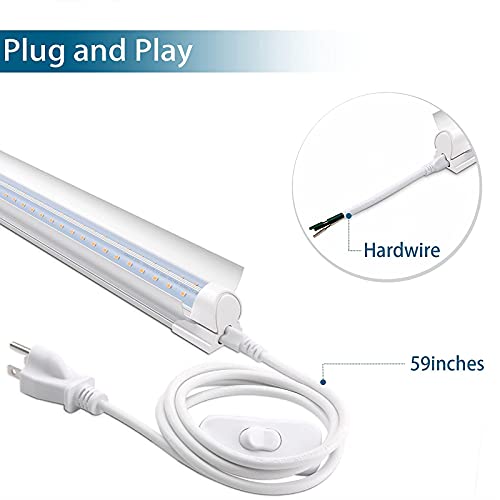 Barrina LED Shop Light 4FT, 40W 5000LM 6500K, Clear Cover Linkable LED