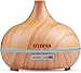 Utopia Home Ultrasonic Essential Oil Diffuser 300ml - Cool Mist Air Humidifier – Water-less Shutoff - 7 Changing Colors - Aromatherapy and Skin Benefits - Bamboo 300ml