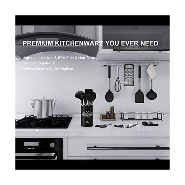 Fungun 27 Pcs Combination Kitchen Utensil Set, Silicone Cooking Utensils Set with Stainless Steel Handle - Kitchen…