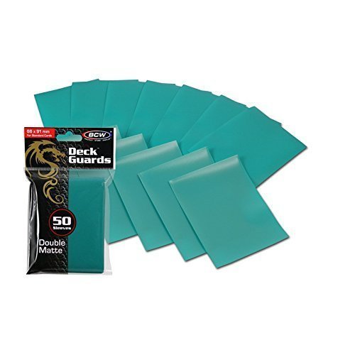 BCW Deck Guard - Double Matte Teal Card Sleeves | Acid-Free, Archival-Safe, No PVC | Anti-Glare Matte Finish | Fits Standard 2½
