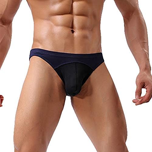 Mens Briefs Underwear Linqi1164 Soft Breathable Boxers Briefs Mesh Hole Pouch Shorts Underpants Panties