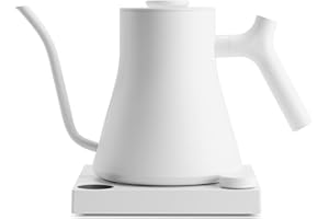 Fellow Stagg EKG Pro Electric Gooseneck Kettle - Pour-Over Coffee and Tea, Quick Heating, Precise Temperature Control, Scheduling, Built-in Brew Timer, Matte White, 0.9 Liter