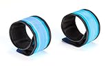 LED Slap Bracelet - Two Pack (2) - High Visibility Outdoor Sports Light Up Glow Wristband, Blue