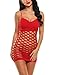 Avidlove Women's Fishnet Lingerie Mesh Hole Strap Chemise Babydoll Mini Dress