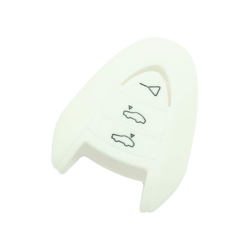 BROVACS Silicone Cover Protector Case Holder Skin Jacket Compatible with PORSCHE 3 Button Remote Key Fob CV9920 White