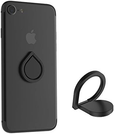 Cell Phone Ring Stand Holder, 360°Rotation Car Mount Finger Grip Ring Universal Stand for iPhone Ipad Samsung(Drip Black)