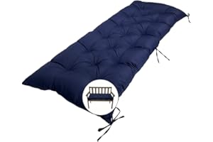 GHKWXUE Bench seat cushion40"x20"x3"Waterproof Garden Patio Outdoor Bench Cushions Settee Cushion/Swing Pads/Rocking Chair Cushion Thick pearl cotton filling Outdoor Chair Cushion for Patio Furniture/blue