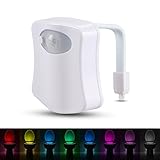 Sensor Motion Activated LED Toilet Night Light - 8 Color Changing - Fits Any Toilet