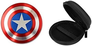 The Anti-Anxiety Captain Shield Spinner Fidget Toy Shield Helps Focusing Premium Quality EDC for Kids &amp; Adults Stress Reducer Relieves ADHD Anxiety Boredom Ceramic Cube Bearing