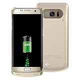 COOFUN Samsung Galaxy S7 Edge Charger Case 5200mAh Ultra Slim Rechargeable Portable External Backup Battery Pack-Charger Cover-Protective Case Power Bank Case (Gold)