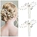 SUMAJU Wedding Hair Pins Set, 2 Pack Silver Crystal Rhinestone Bride Hair Pins,Bridal Hair Pieces Hair Accessories for Women Wedding