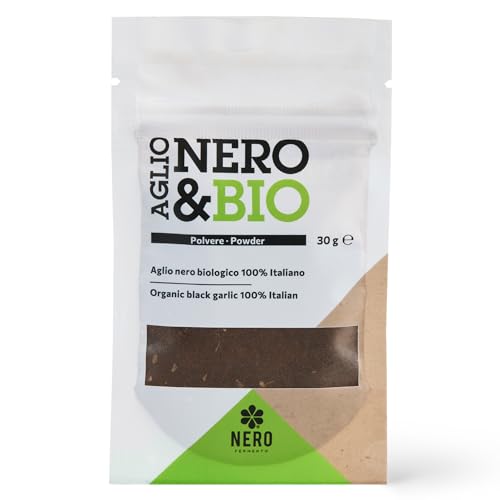 Nero Fermento Organic Black Garlic Powder, 30gr – Produced by Natural Fermentation of “Voghiera Garlic” bulbs. Vegan (Pack of 1) at Amazon